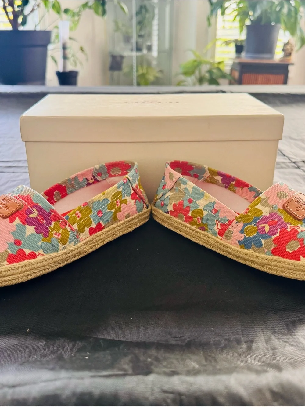 COACH Floral Canvas Espadrilles in Pink Multi